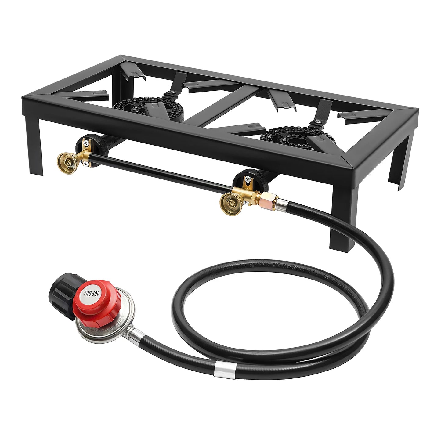NONE 8000W Portable Camping Gas Stove Two Burner Regulator
