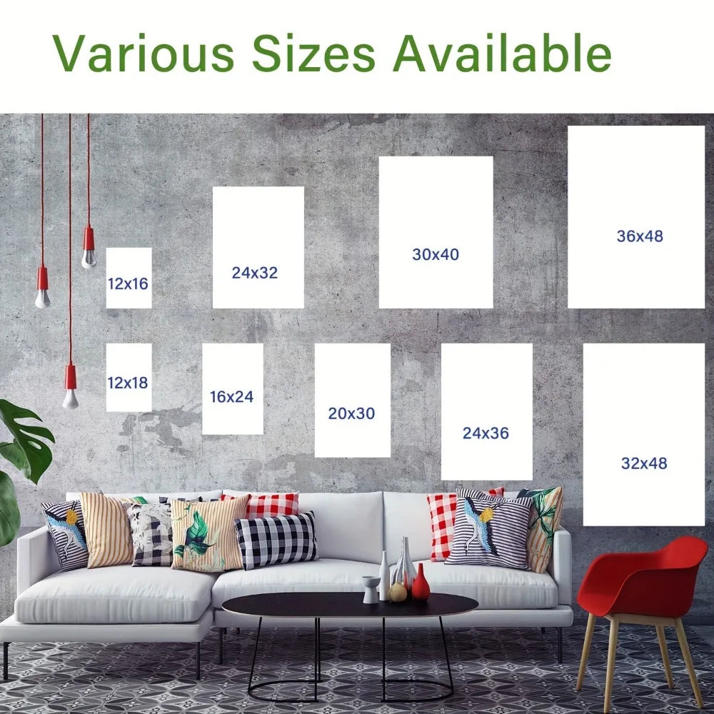 Abstract House Canvas Wall Art With Pine Wood Frame