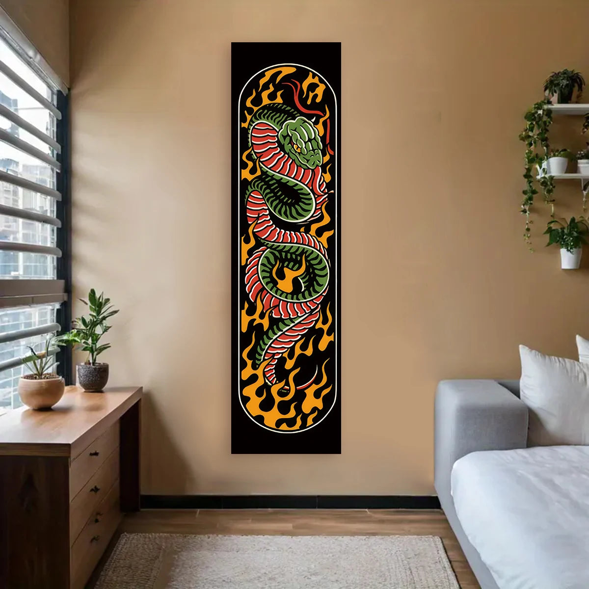 Japanese Ocean Waves Tapestry Red Sun Wall Decor Landscape Art
