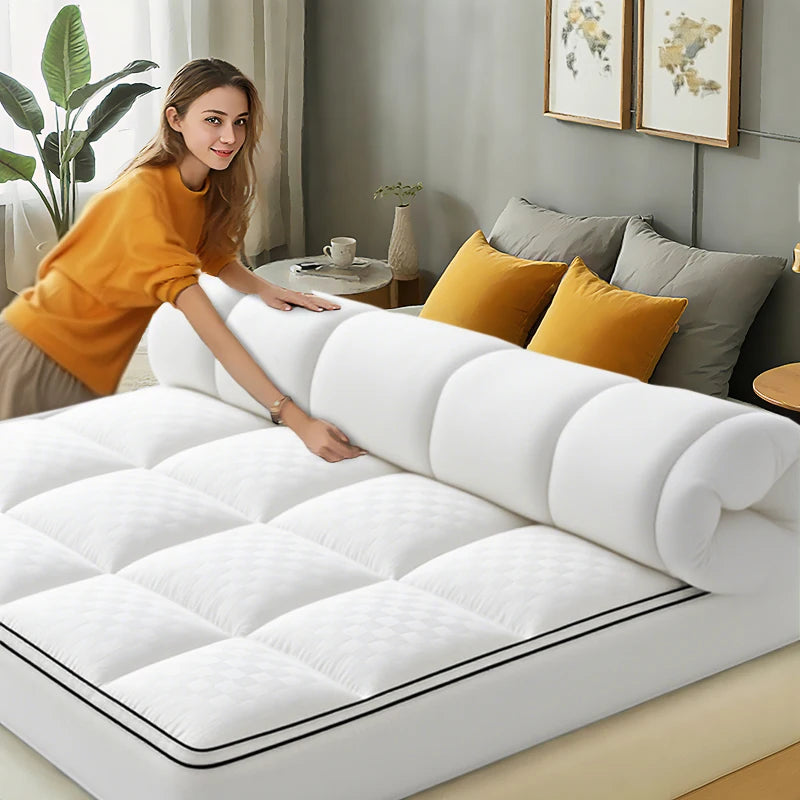 HGETVE Extra Thick Mattress Covers Topper 1000Gsm Cooling Noiseless Breathable Fitted 8-21 Deep Pocket Machine Washable