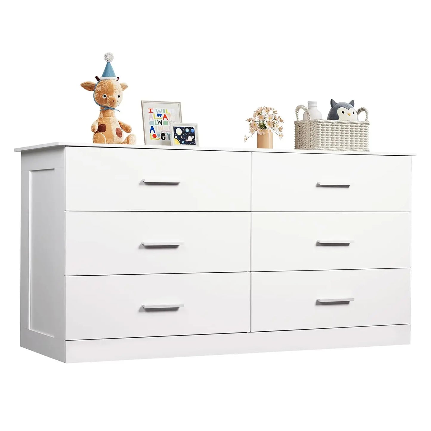Modern Wood Dresser With Six Drawers