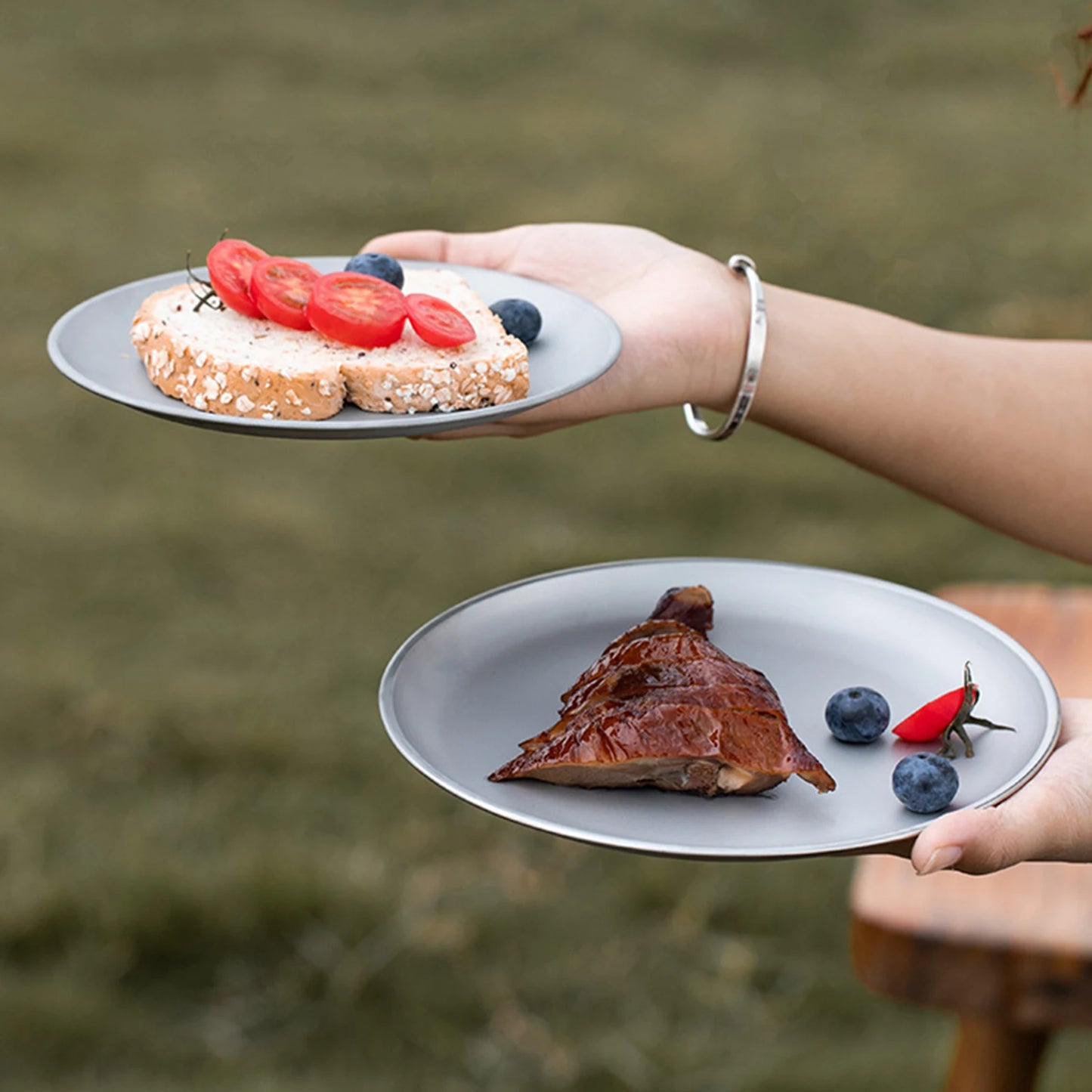 Titanium Purification Plate Dinnerware Stackable Camping Tray