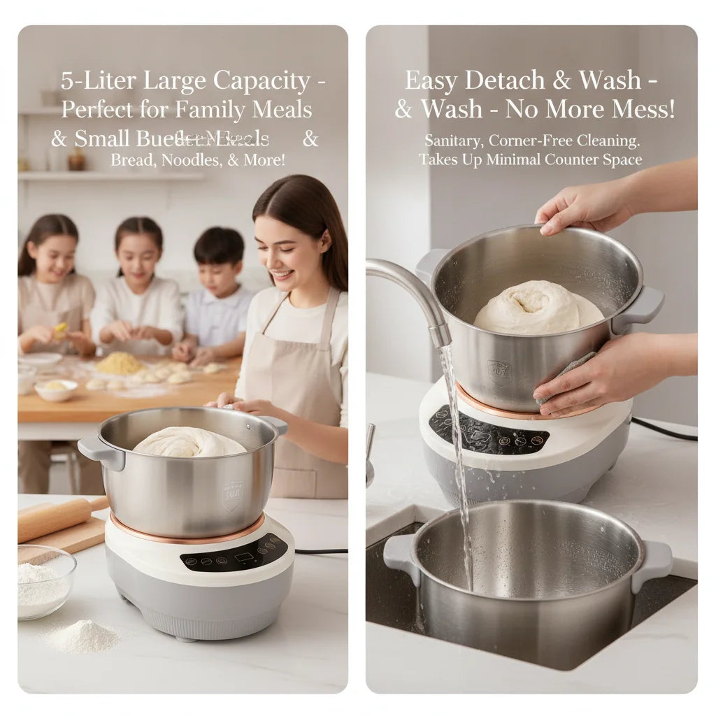 Electric Dough Maker With Ferment Function Stainless Steel 200W Mixer