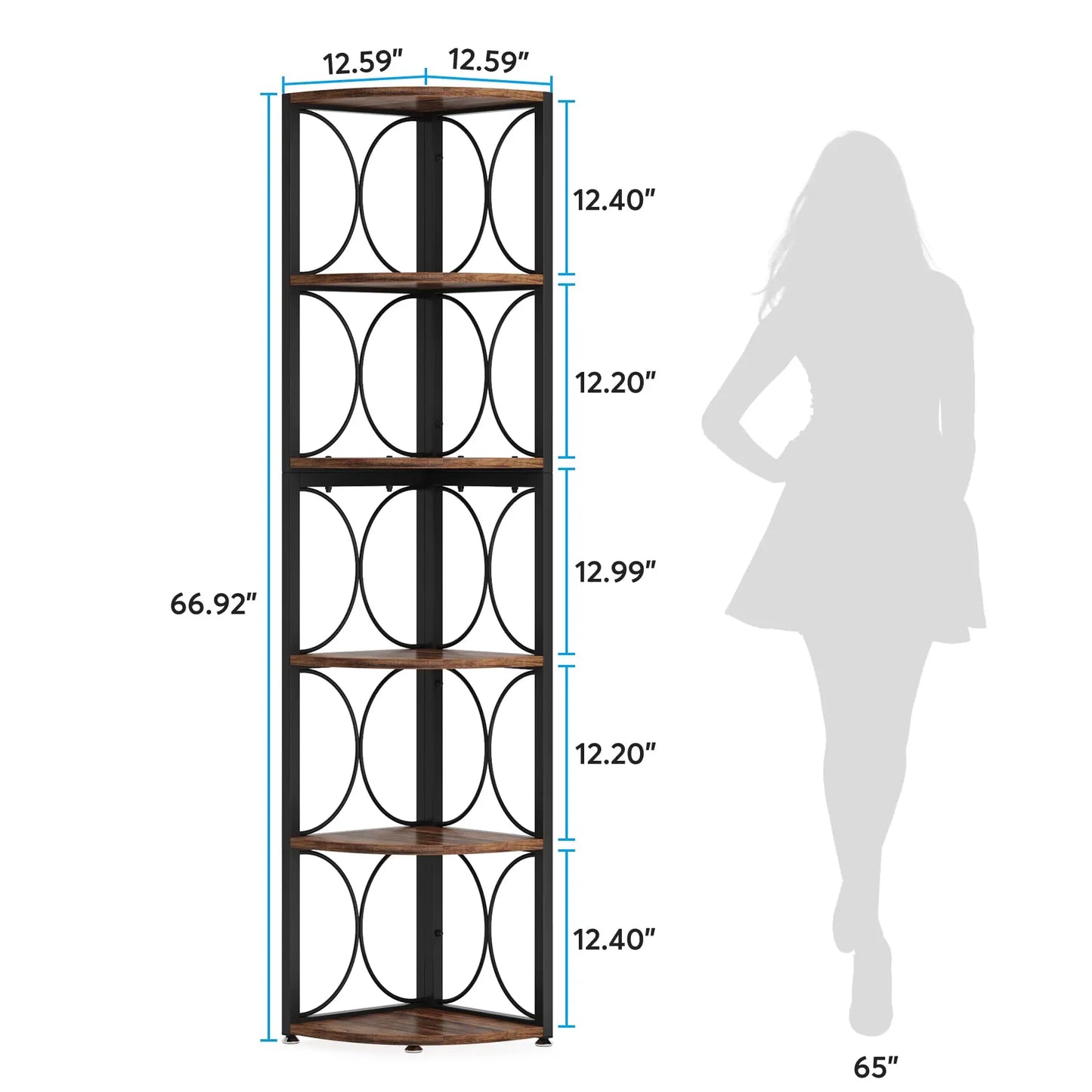 Tribesigns Six Tier Corner Shelf Bookcase Storage Unit