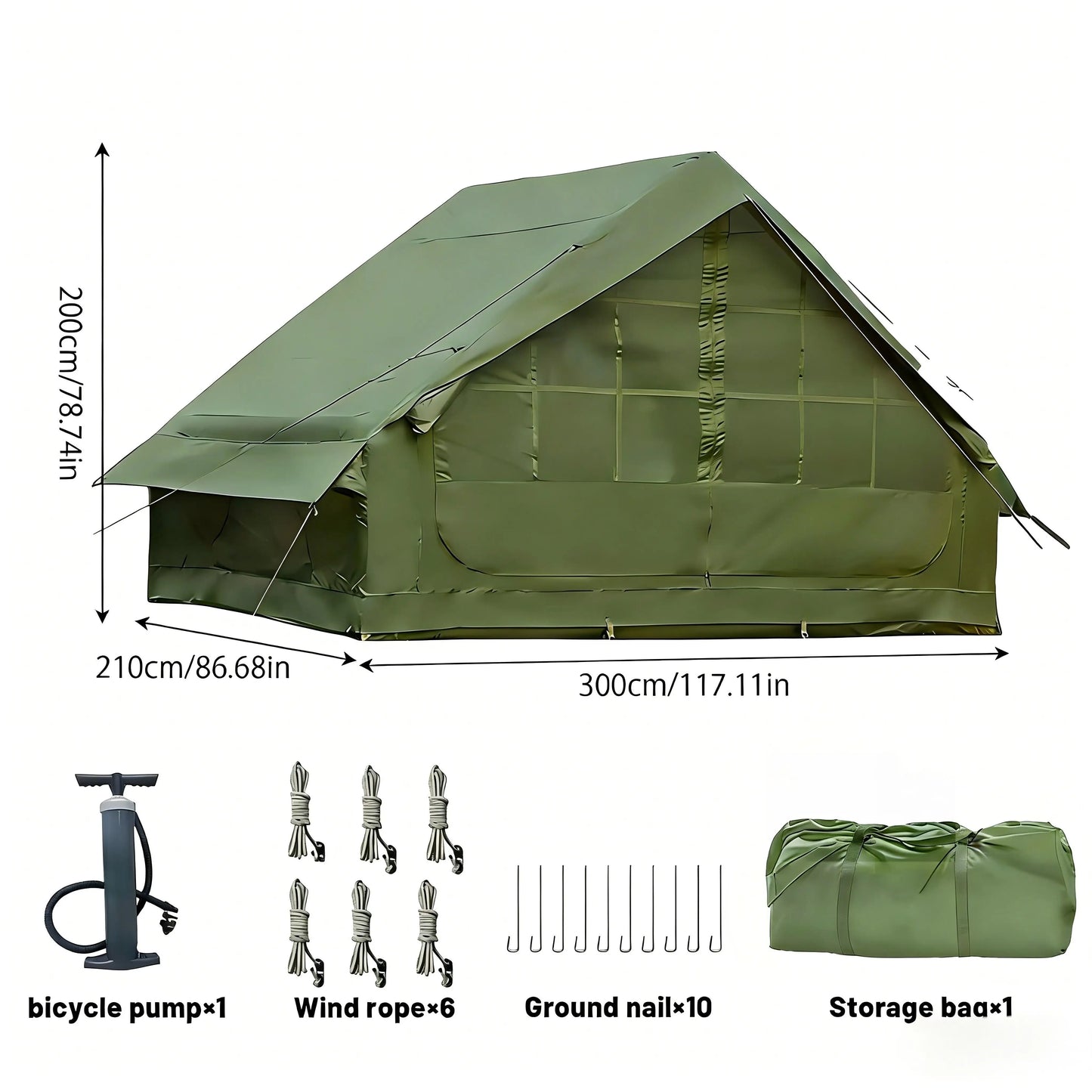 Pakicetus Inflatable Tent With Skylight Quick Setup Four To Six Person