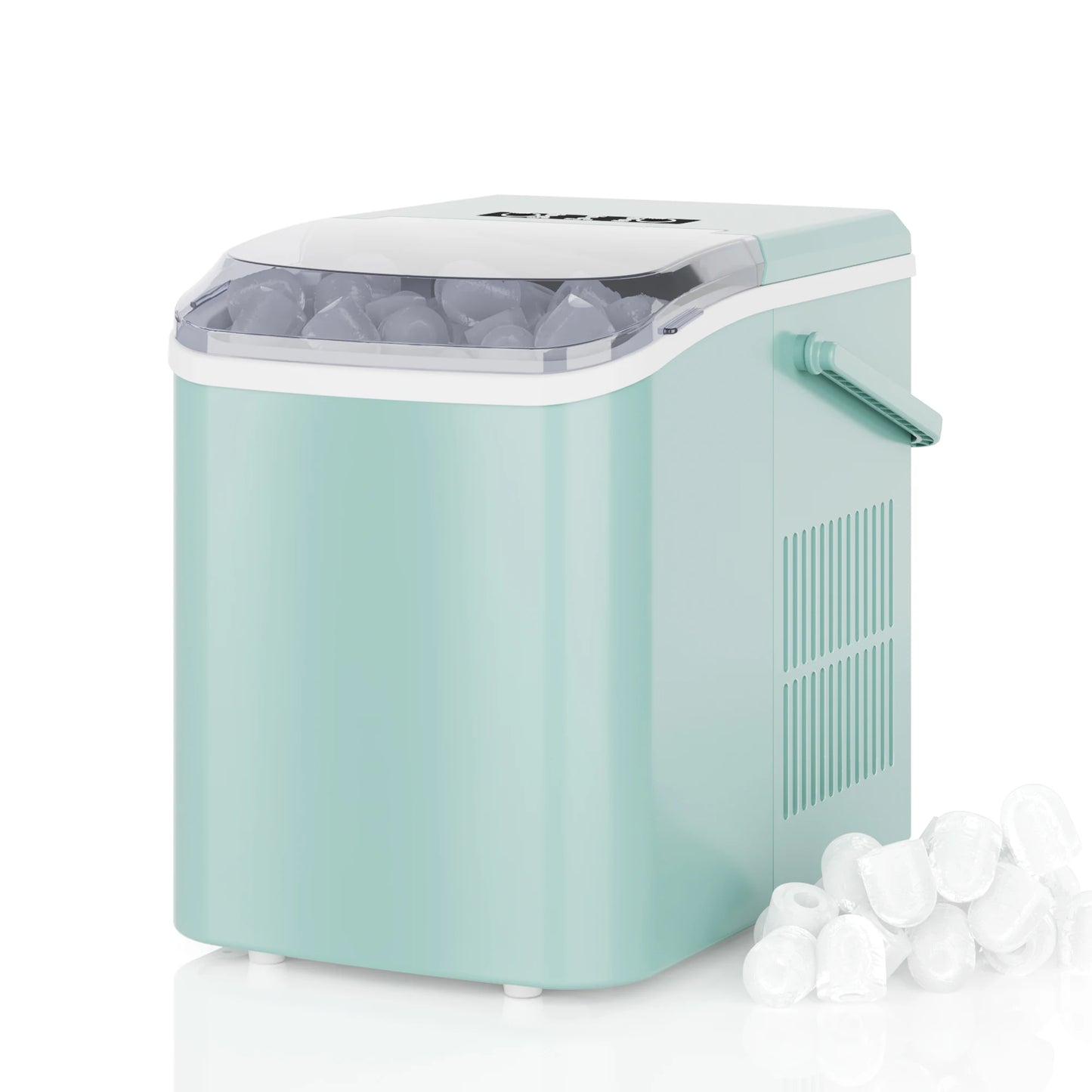 JHK Portable Kitchen Ice Machine Countertop Ice Maker with Handle 9 Bullet Ice Cubes Ready in 6 Mins Self-Cleaning Quiet Compact Ice Maker for Home Camping