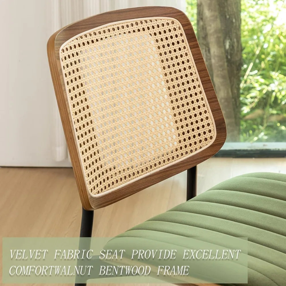 Mid Century Modern Dining Chairs Walnut Bentwood Upholstered Seats