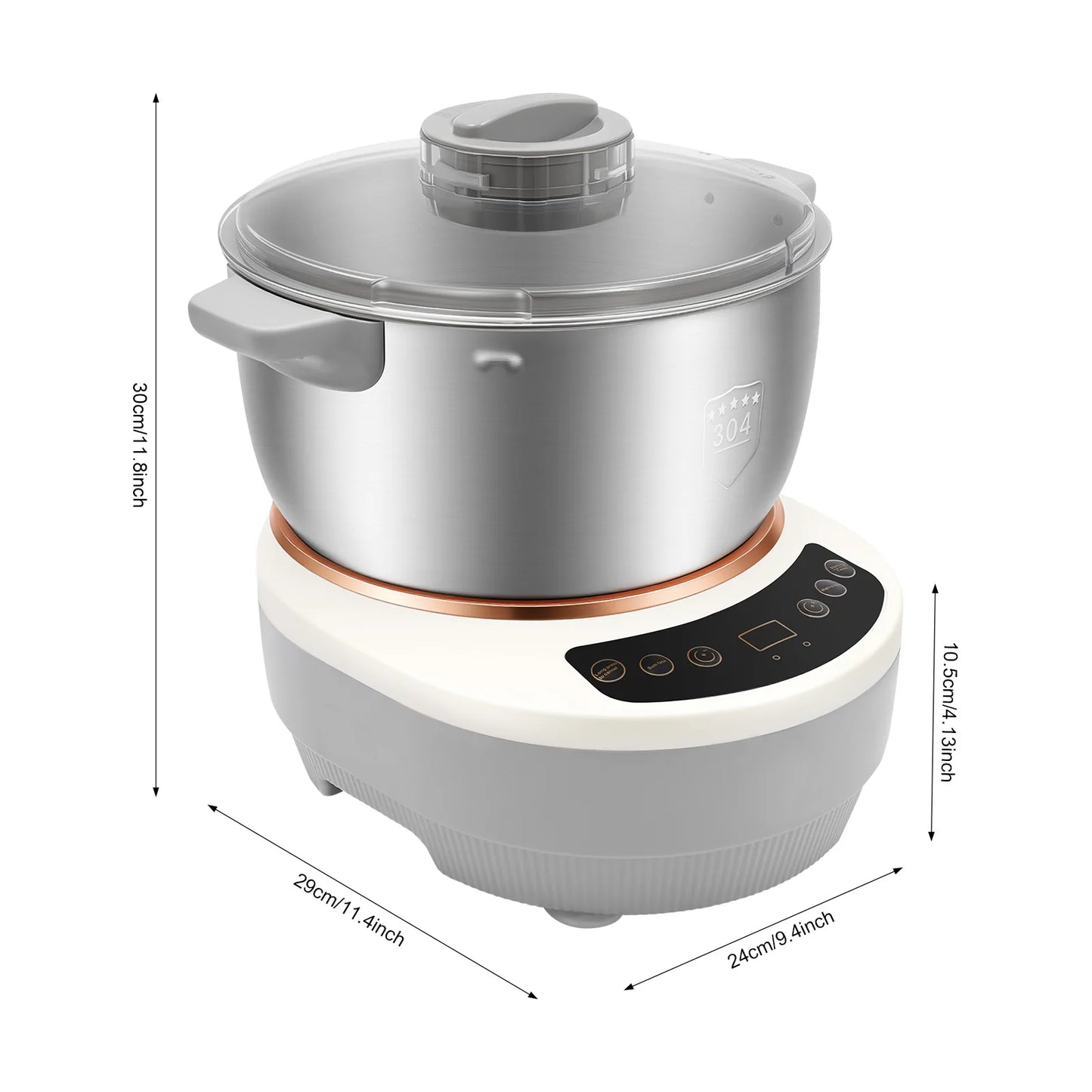 Electric Dough Maker With Ferment Function Stainless Steel 200W Mixer