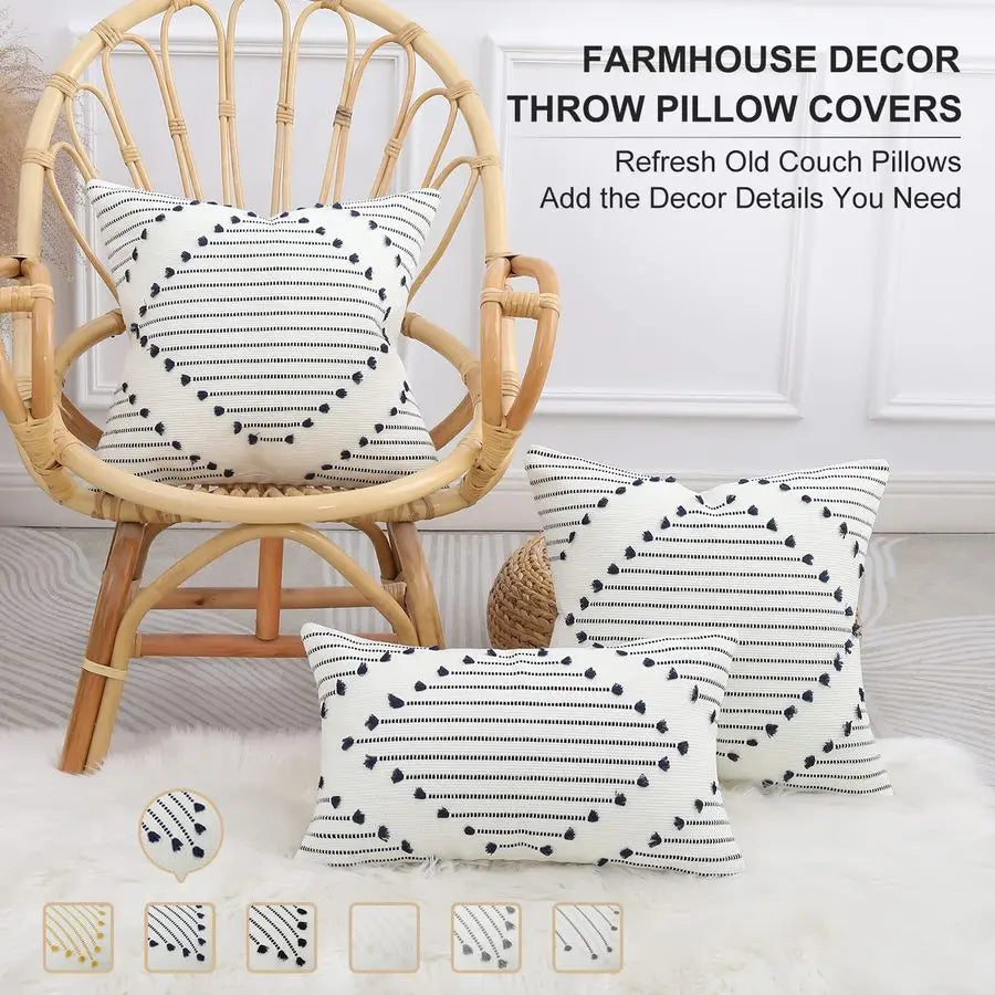 Boho Outdoor Pillow Covers Set of 2 for Sofa Patio