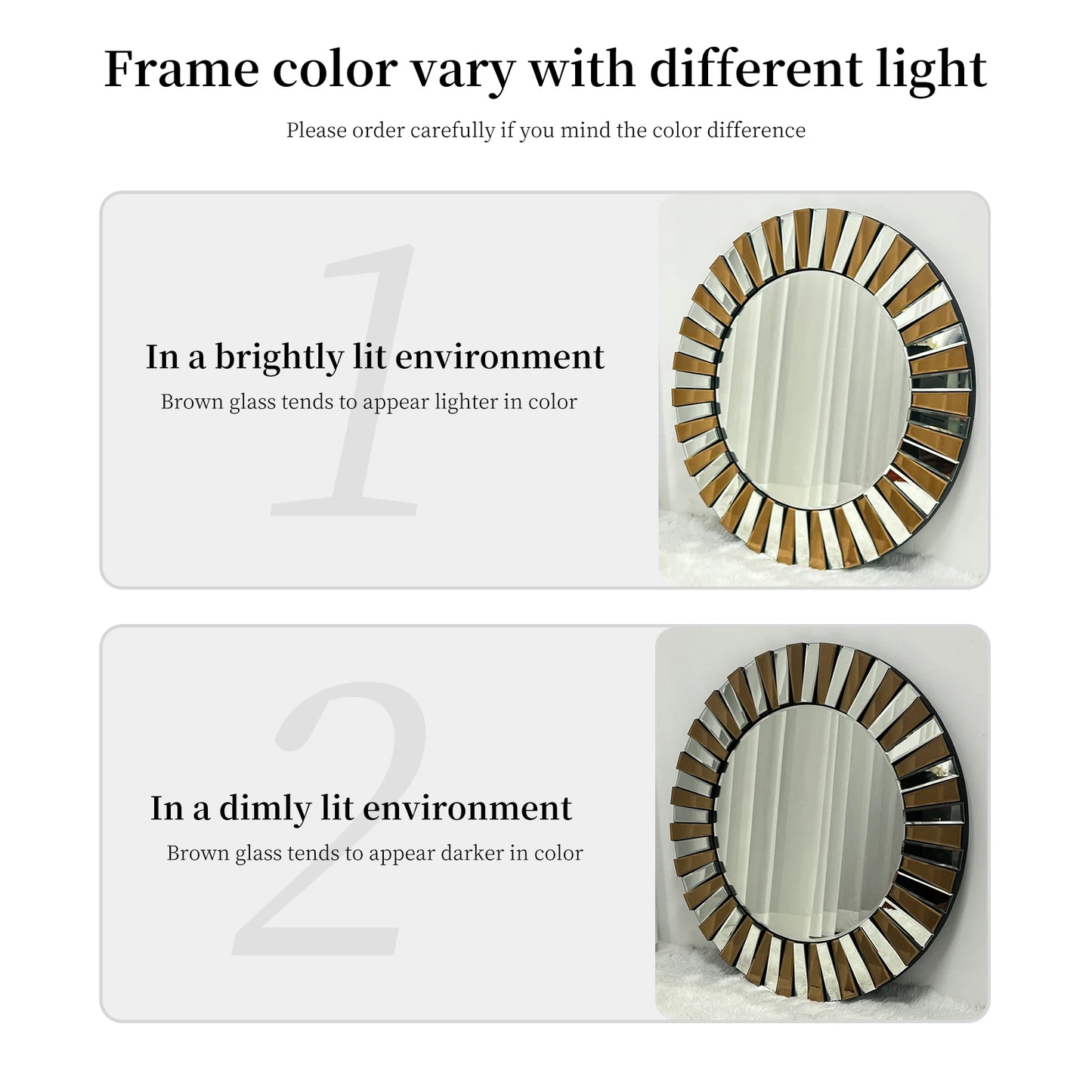 Round Starburst Decorative Wall Mirror For Living Room