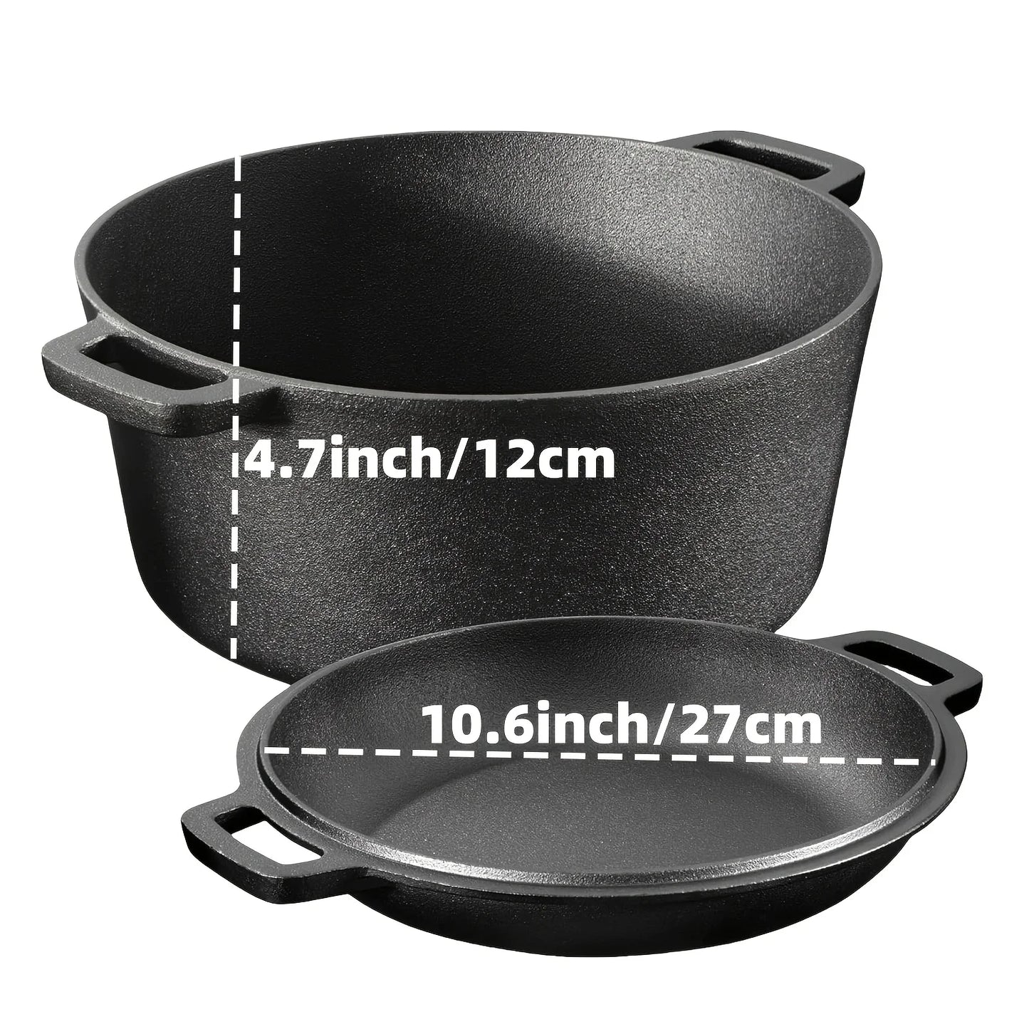 AEDG 3 Piece Cast Iron Skillet Set Nonstick Durable Pans
