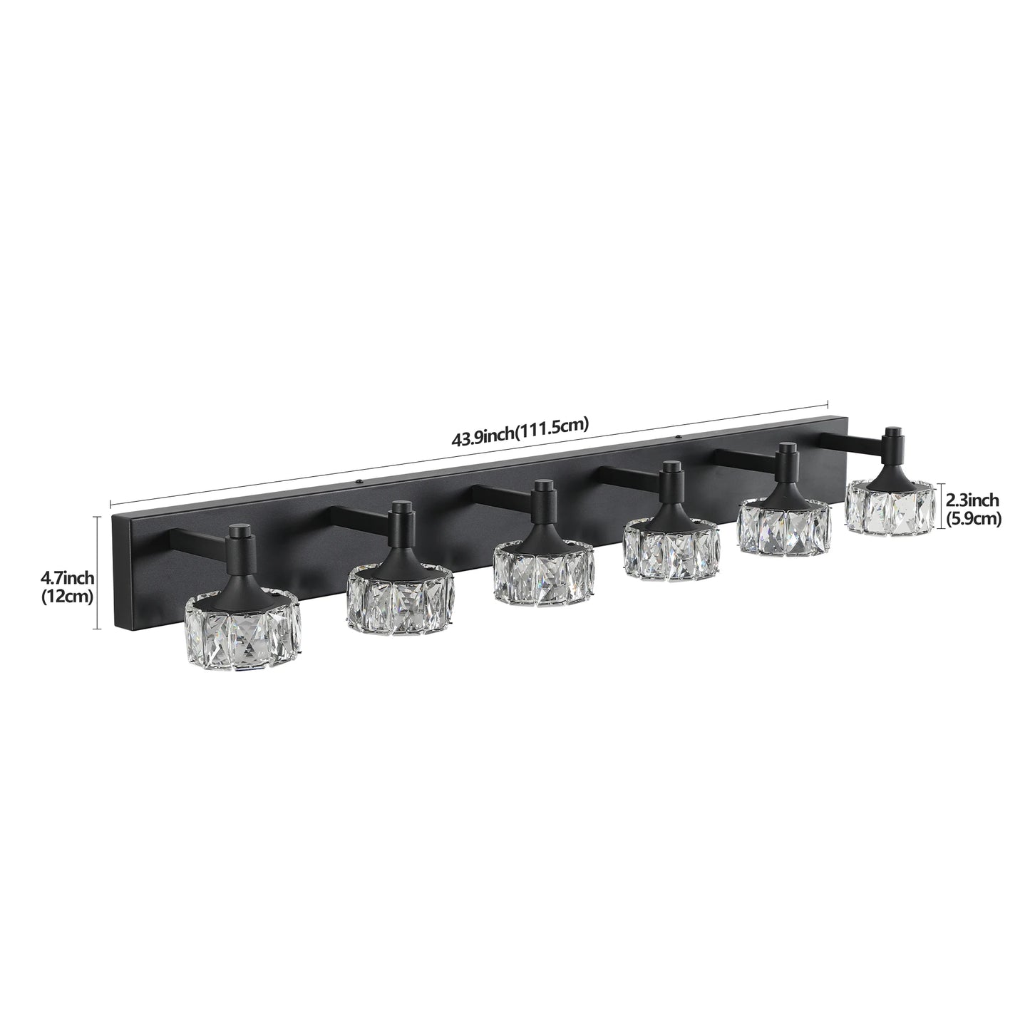 ARLGSITE Modern LED Vanity Light 6 Light Matte Black Fixture