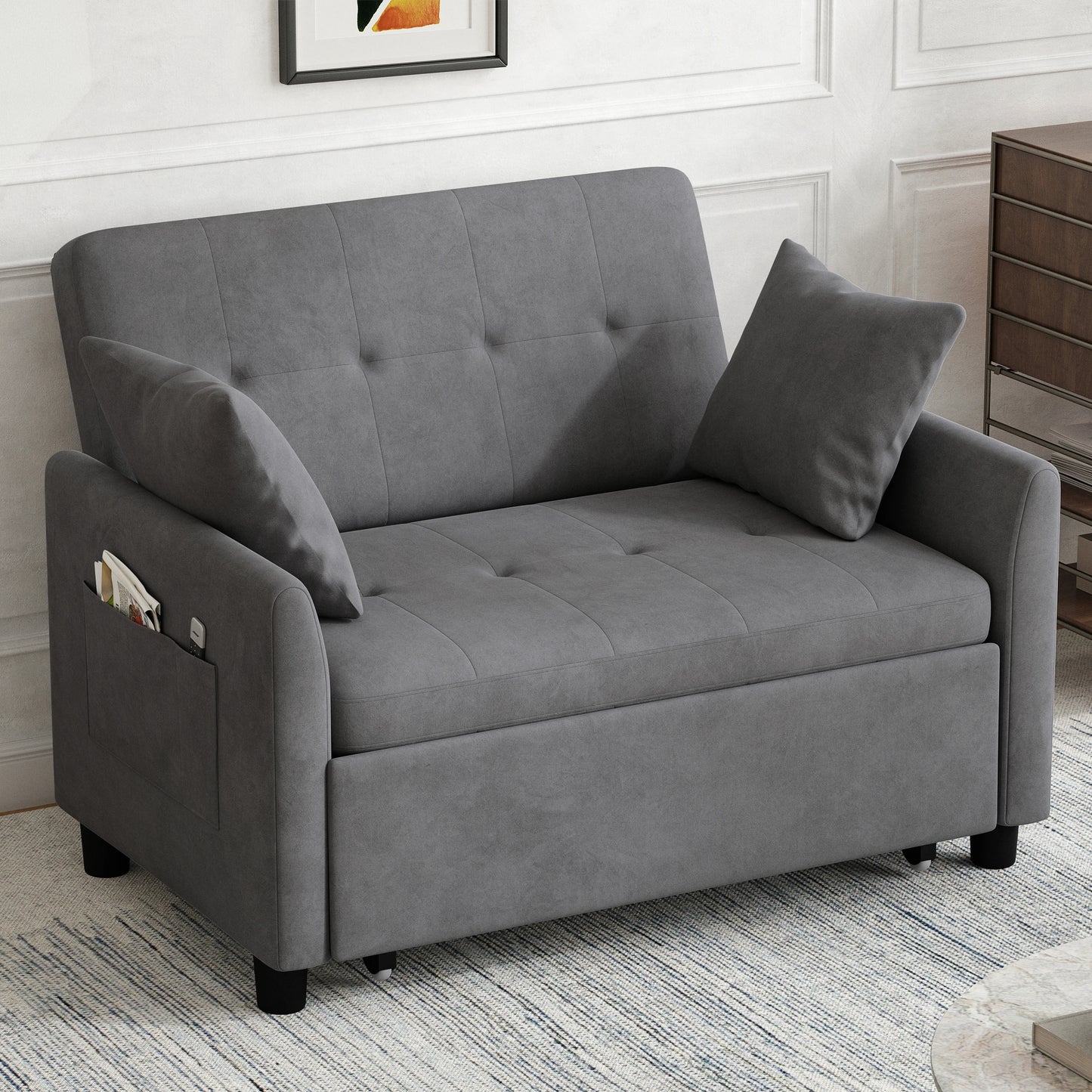Someet Convertible Sleeper Chair Bed With USB And Phone Holder