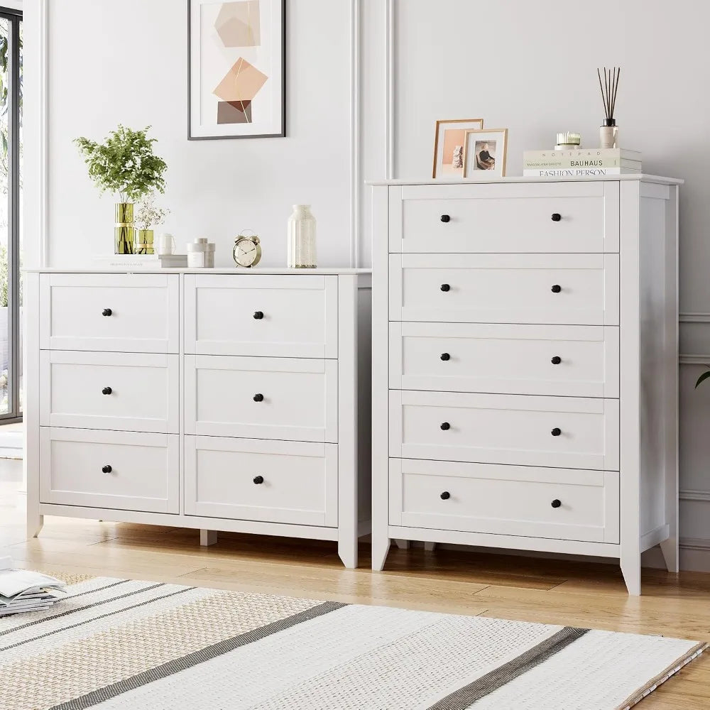 Chic 5 Drawer Dresser, Contemporary Storage Organizer For Bedrooms