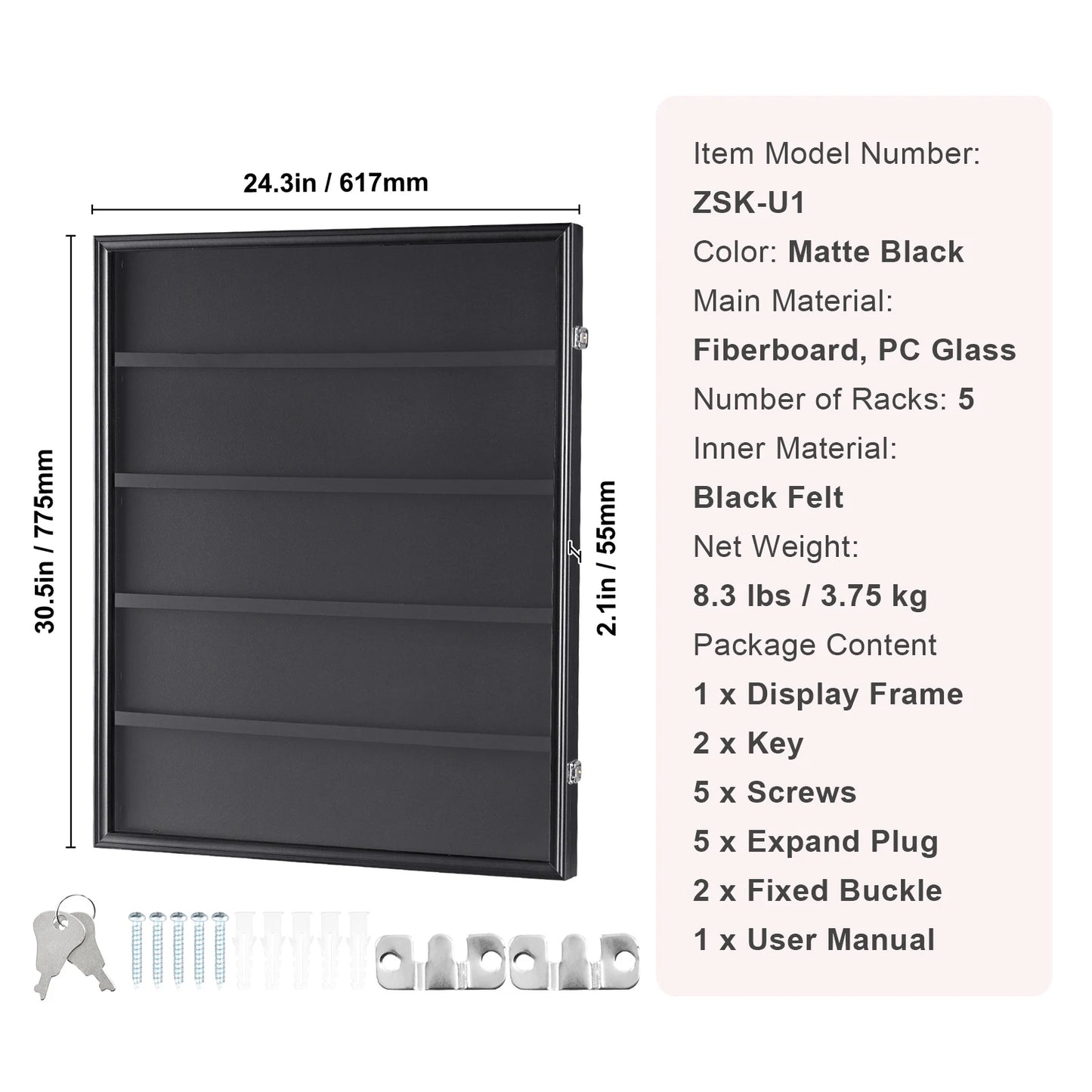 SucceBuy Lockable Sports Jersey Display Shadow Box With Uv Glass
