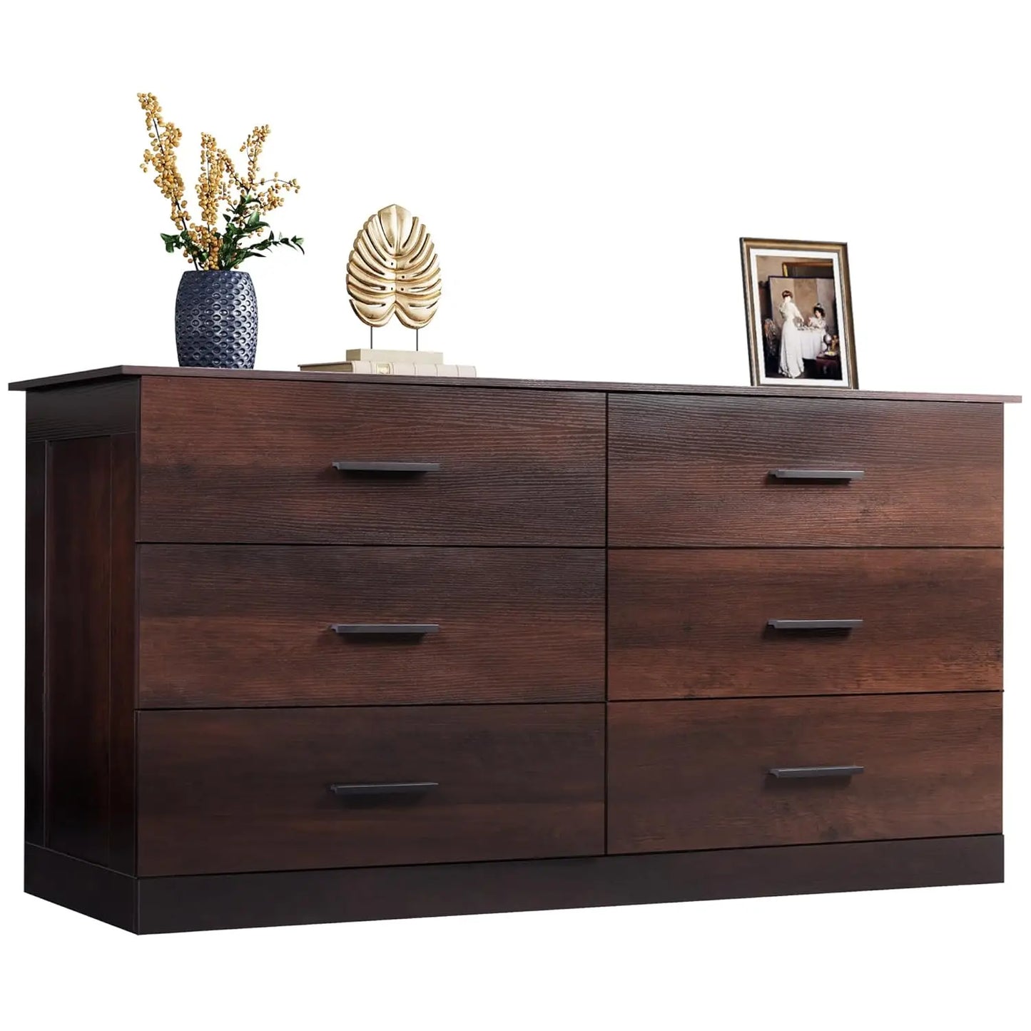 Modern Wood Dresser With Six Drawers
