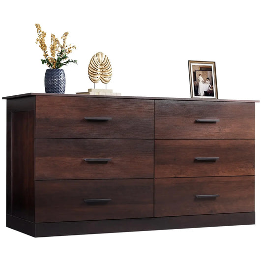 Modern Wood Dresser With Six Drawers