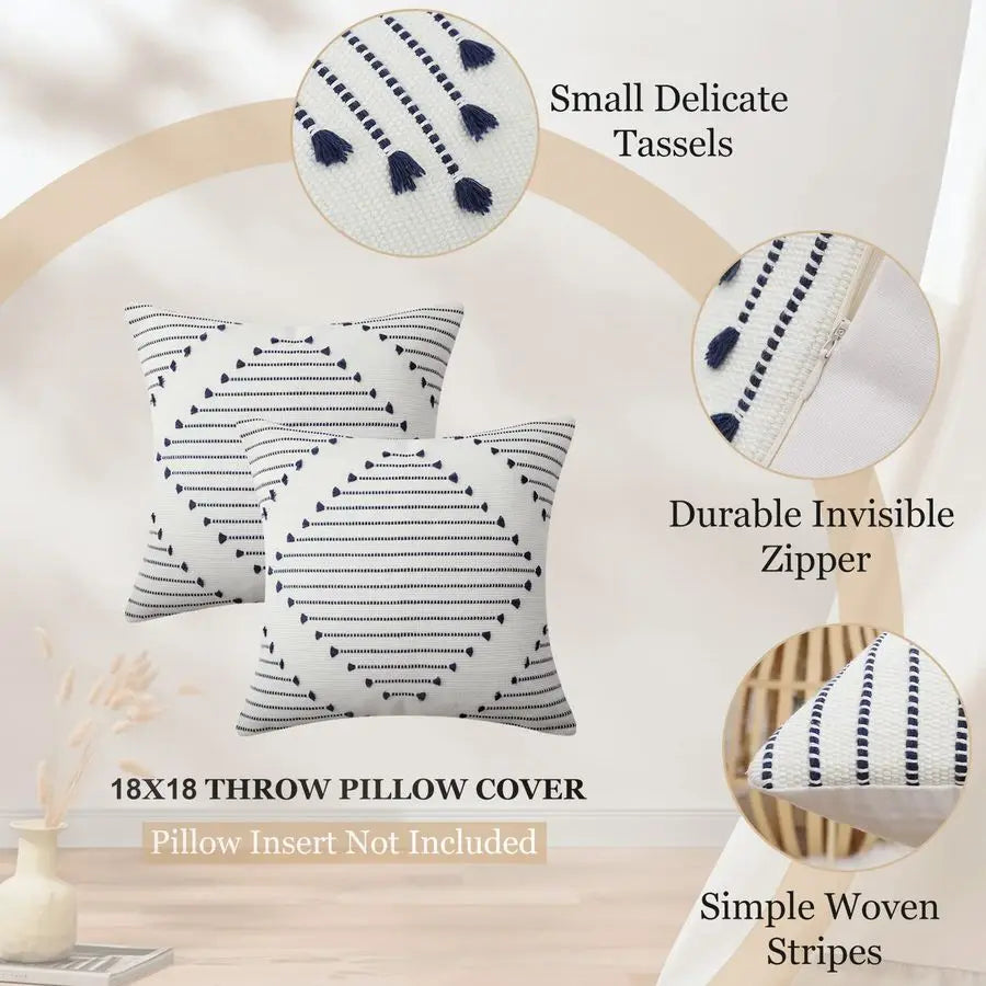 Boho Outdoor Pillow Covers Set of 2 for Sofa Patio