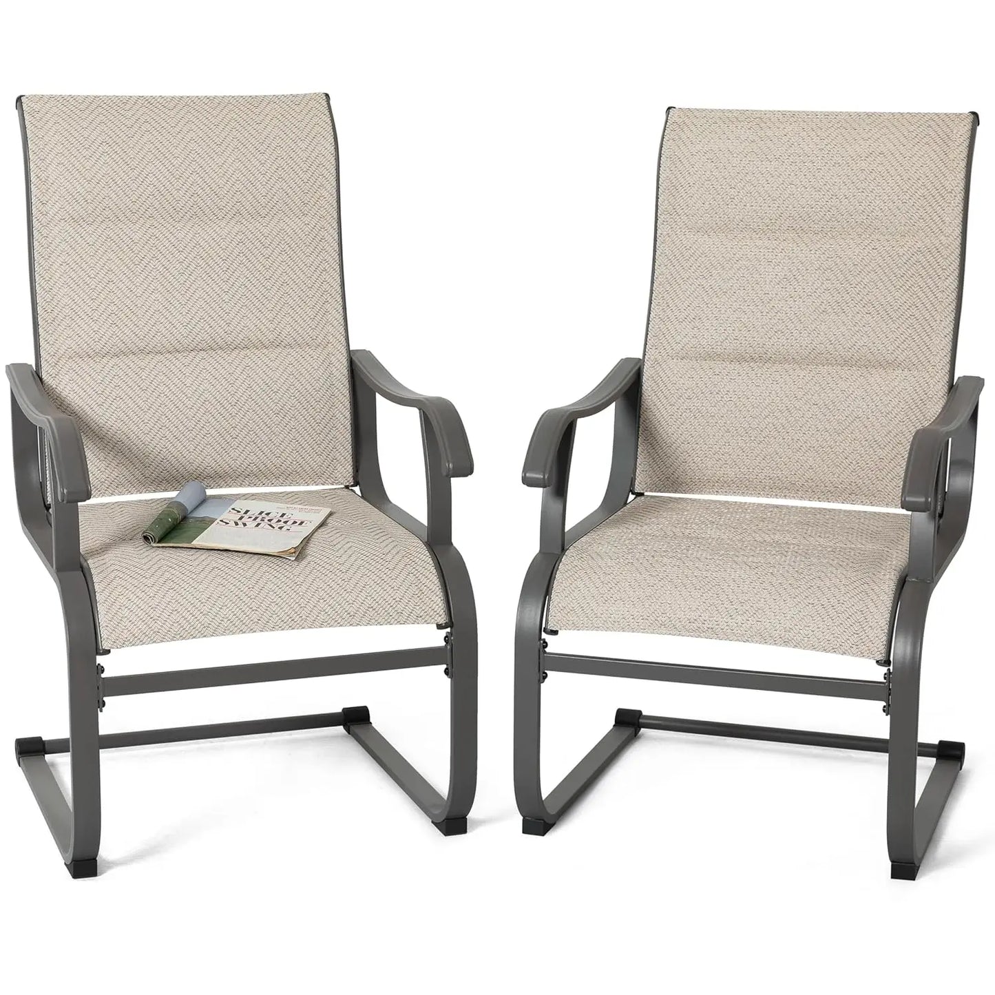 Patio Dining Chairs Set Outdoor All Weather Textilene High Back