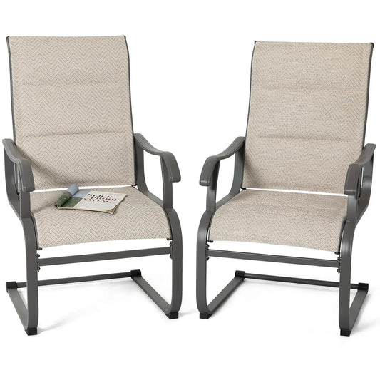 Patio Dining Chairs Set Outdoor All Weather Textilene High Back