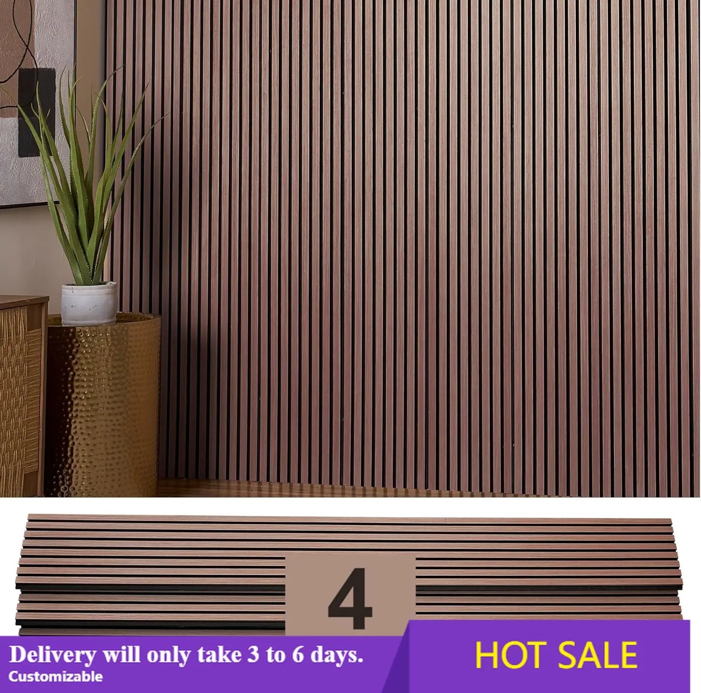 Oak Acoustic Wall Panels 4 Pack For Home Theaters Soundproof
