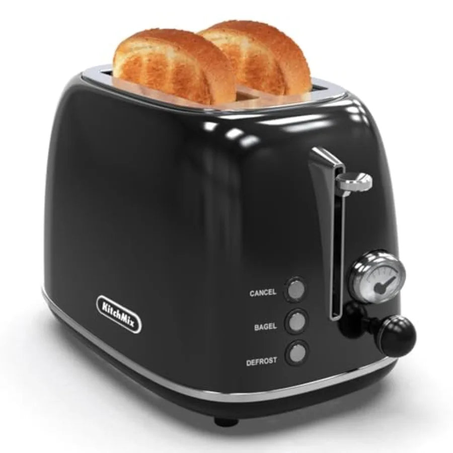Toaster 2 Slice Stainless Steel With 6 Settings Bagel Defrost