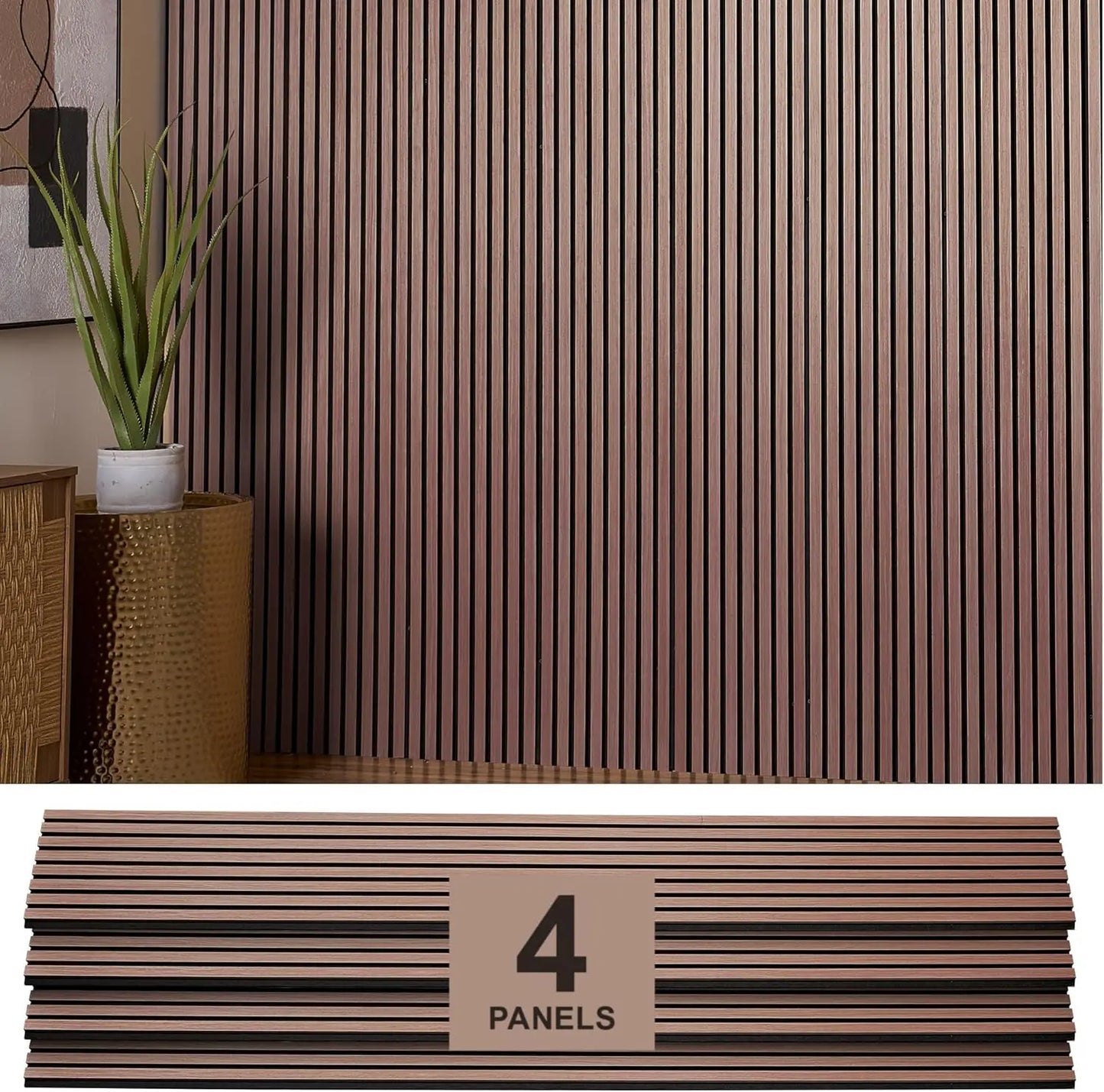 Oak Acoustic Wall Panels 4 Pack For Home Theaters Soundproof