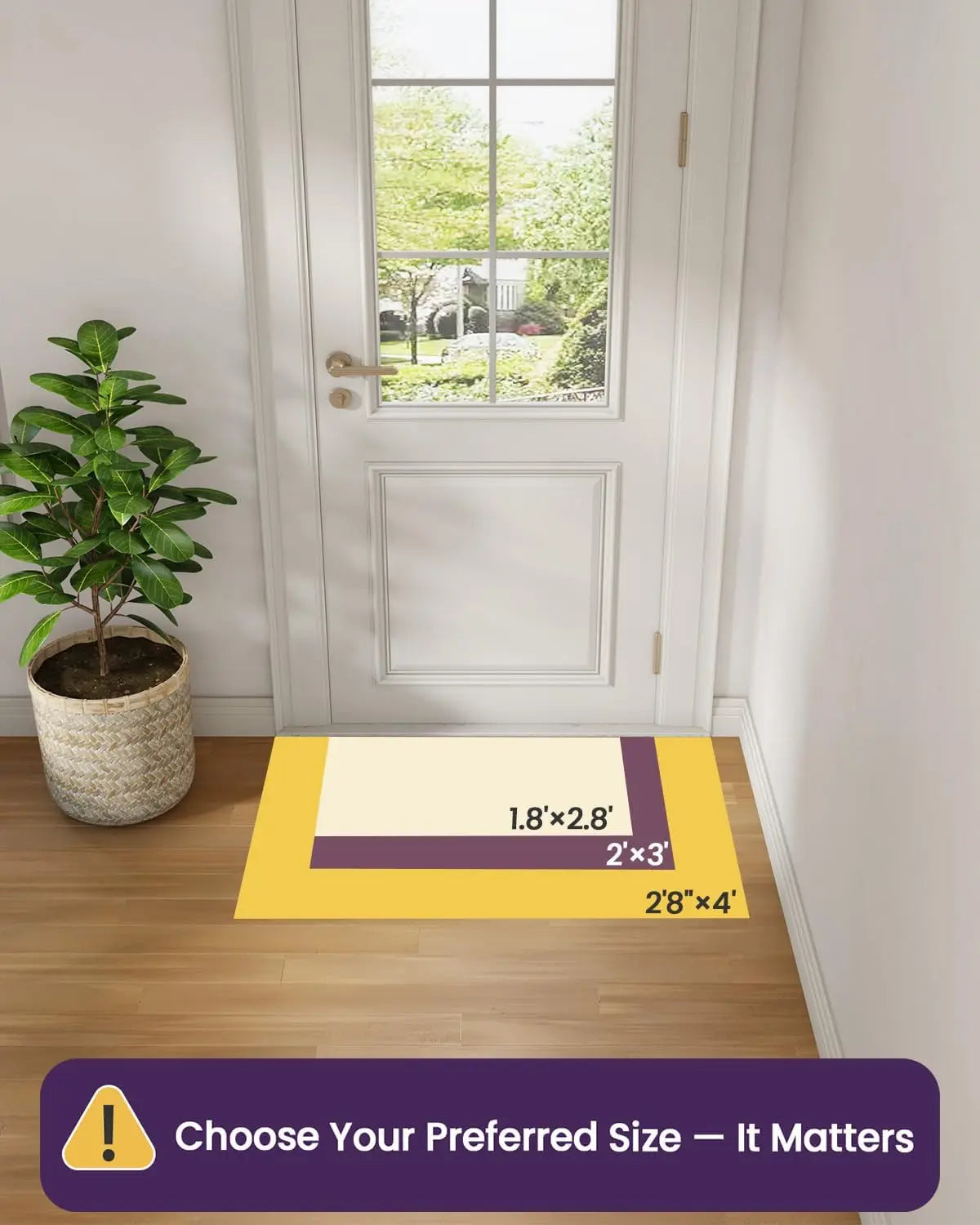 Durable Front Door Mat Non Slip Washable Entryway Doormat