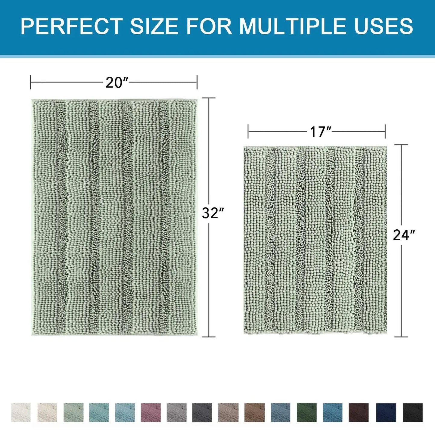 ZUIDIDCN Chenille Bathroom Rug Set Anti Slip