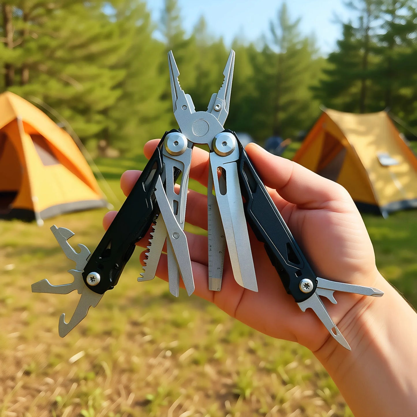 27-In-1 Multitool Pliers Stainless Steel Survival Tool Outdoor Use