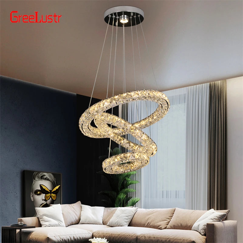Crystal Pendant Lights Hanging Ceiling Lamps For Dining Room Nordic Modern Chandeliers For Living Room 2021 Indoor Lighting Home