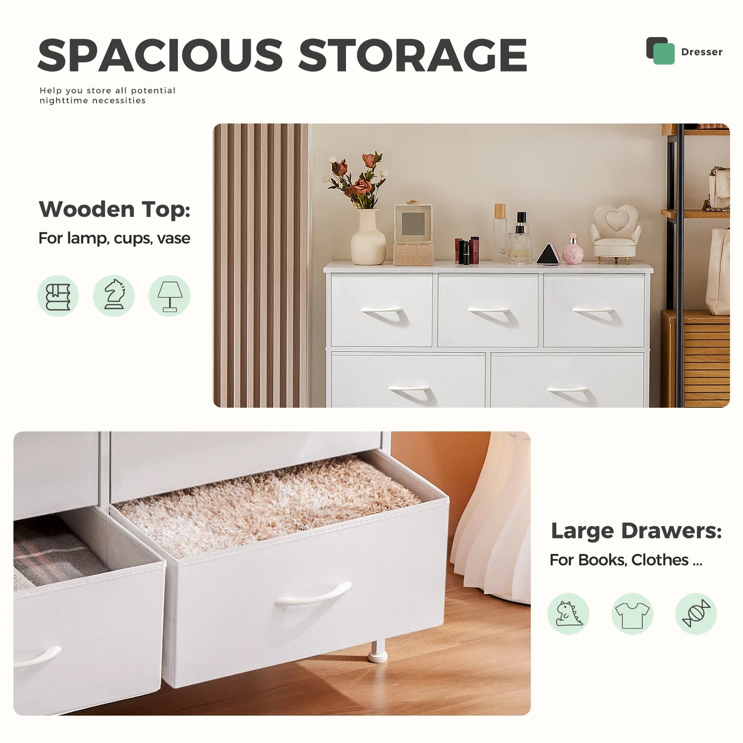 JHK Bedroom Wardrobe Cabinet With Drawers For Storage