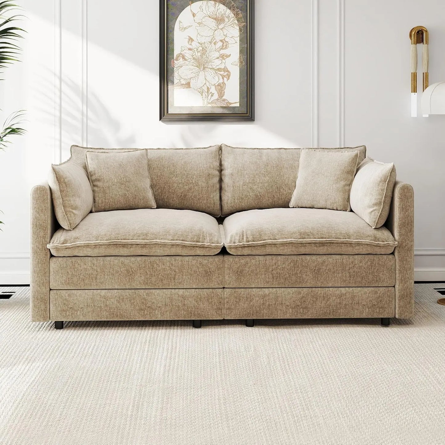 Modular Sectional Sofa Modern Convertible Loveseat Couch Living Room