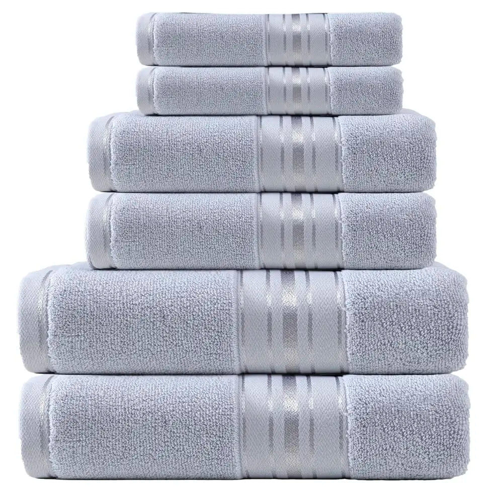 Luxury Six Piece Turkish Cotton Towel Set For Bathroom