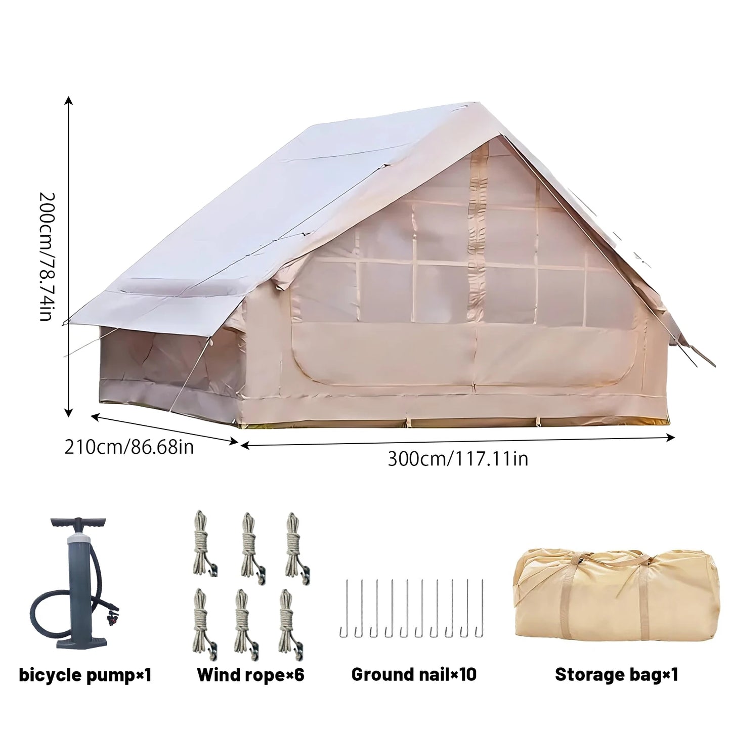 Pakicetus Inflatable Tent With Skylight Quick Setup Four To Six Person