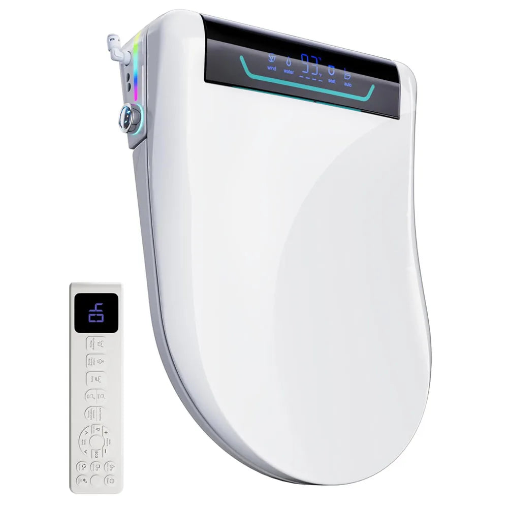 Smart Toilet Seat Bidet For Bathroom Fixtures Heated Seat Slow Close Bidet Warm Water Dryer Rear Front Wash with Remote Control