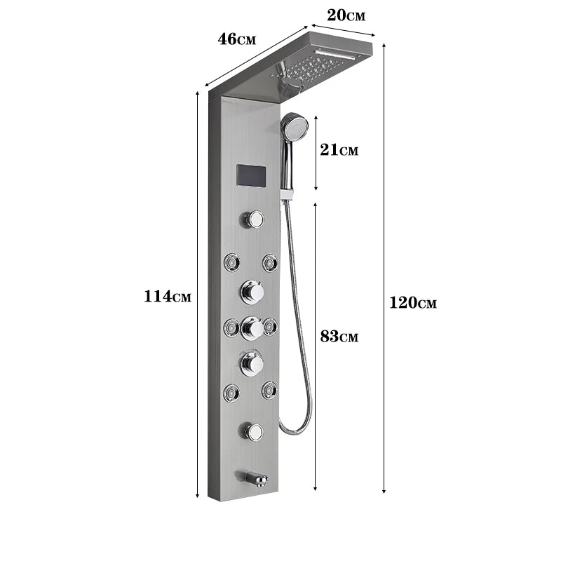 Wanmivezlo LED Bath Shower Faucet Set Triple Handle With Temperature Display