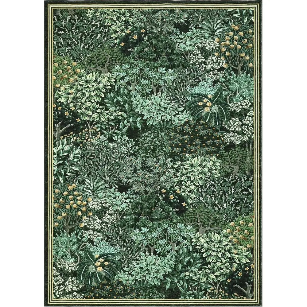 Botanical Woodland Washable Non Slip Area Rug For Living Room