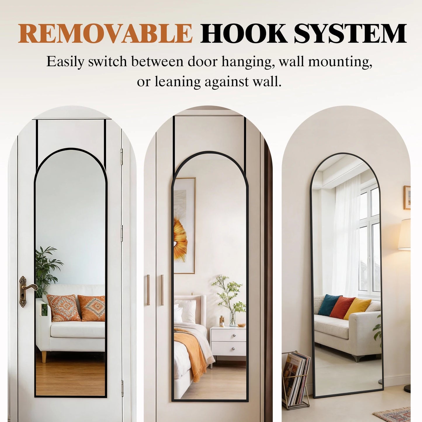 JHK Full Length Standing Wall Mirror Aluminum Frame Living Room