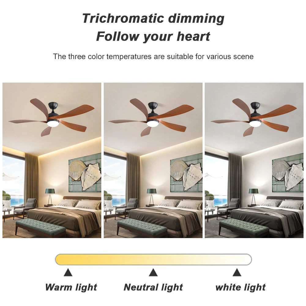 Sofucor 5-Blade LED DC Ceiling Fan With Remote Control