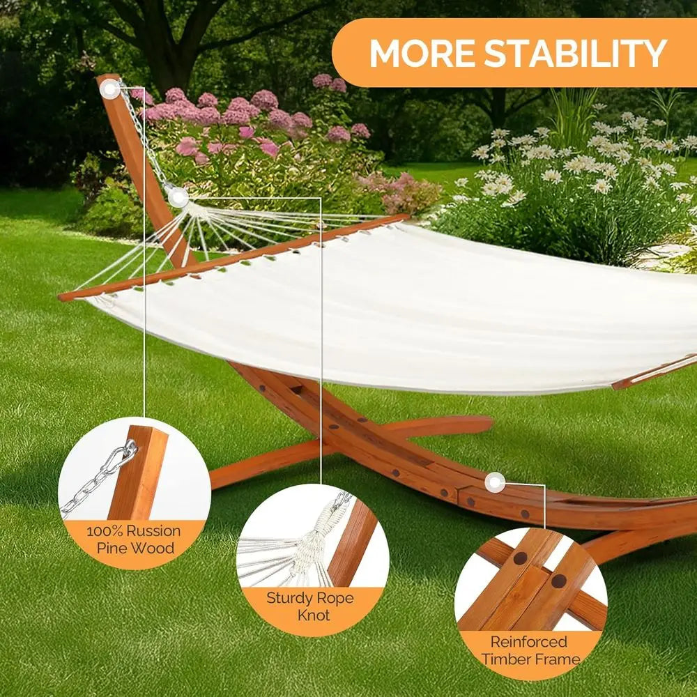 Garden Hammock Swing, Portable Travel Hammock Cotton Rope, Indoor Outdoor Patio Hammock for Balcony Yard, 2 Person