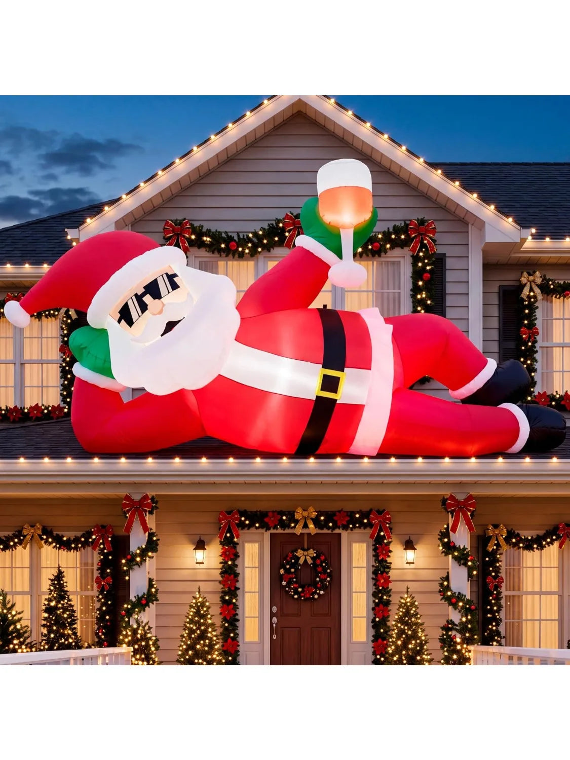 Joyfy Giant Inflatable Santa Christmas Decoration With LED Lights