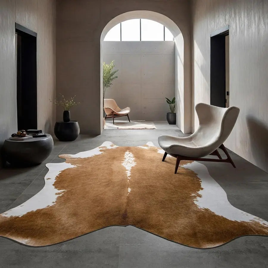 Premium Faux Cowhide Rug Cow Print Rustic Western Living Room