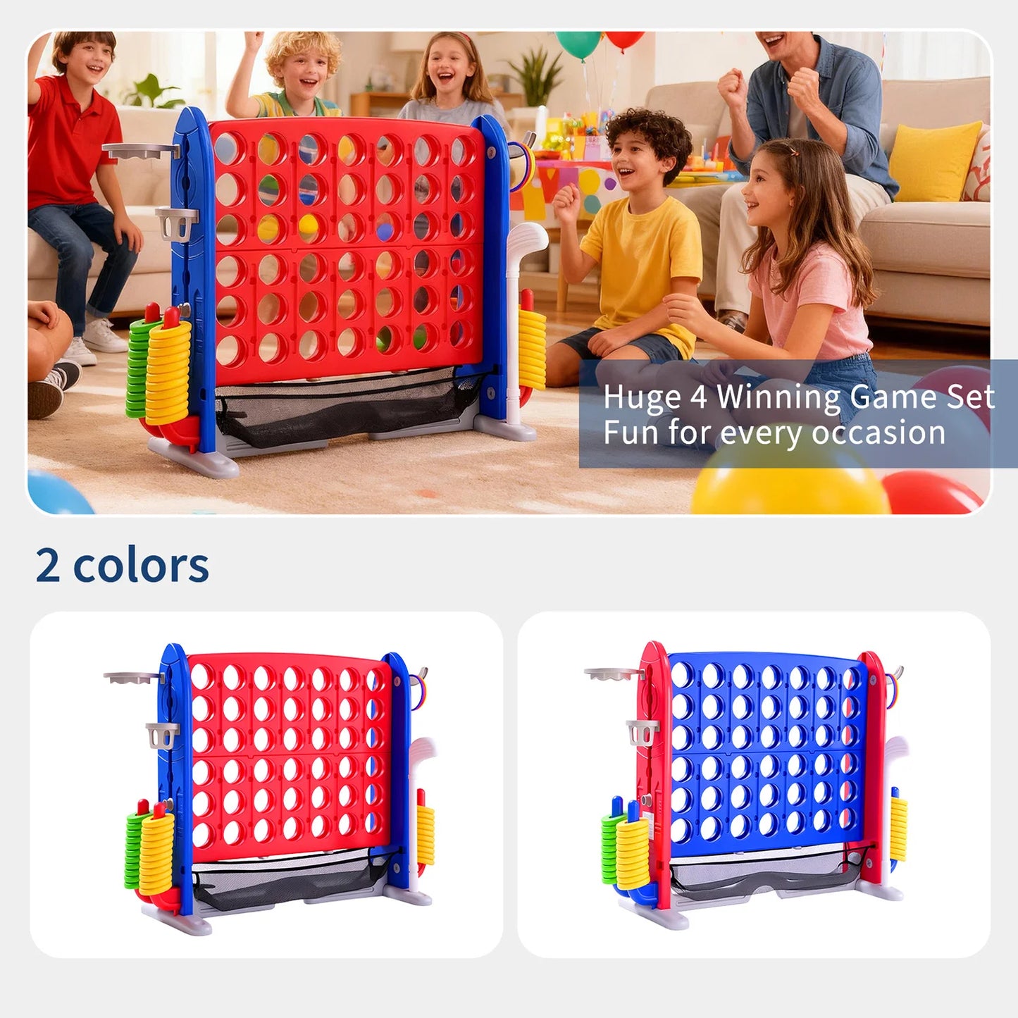 4-in-1 Giant Connect Game Set For Outdoor Family Fun