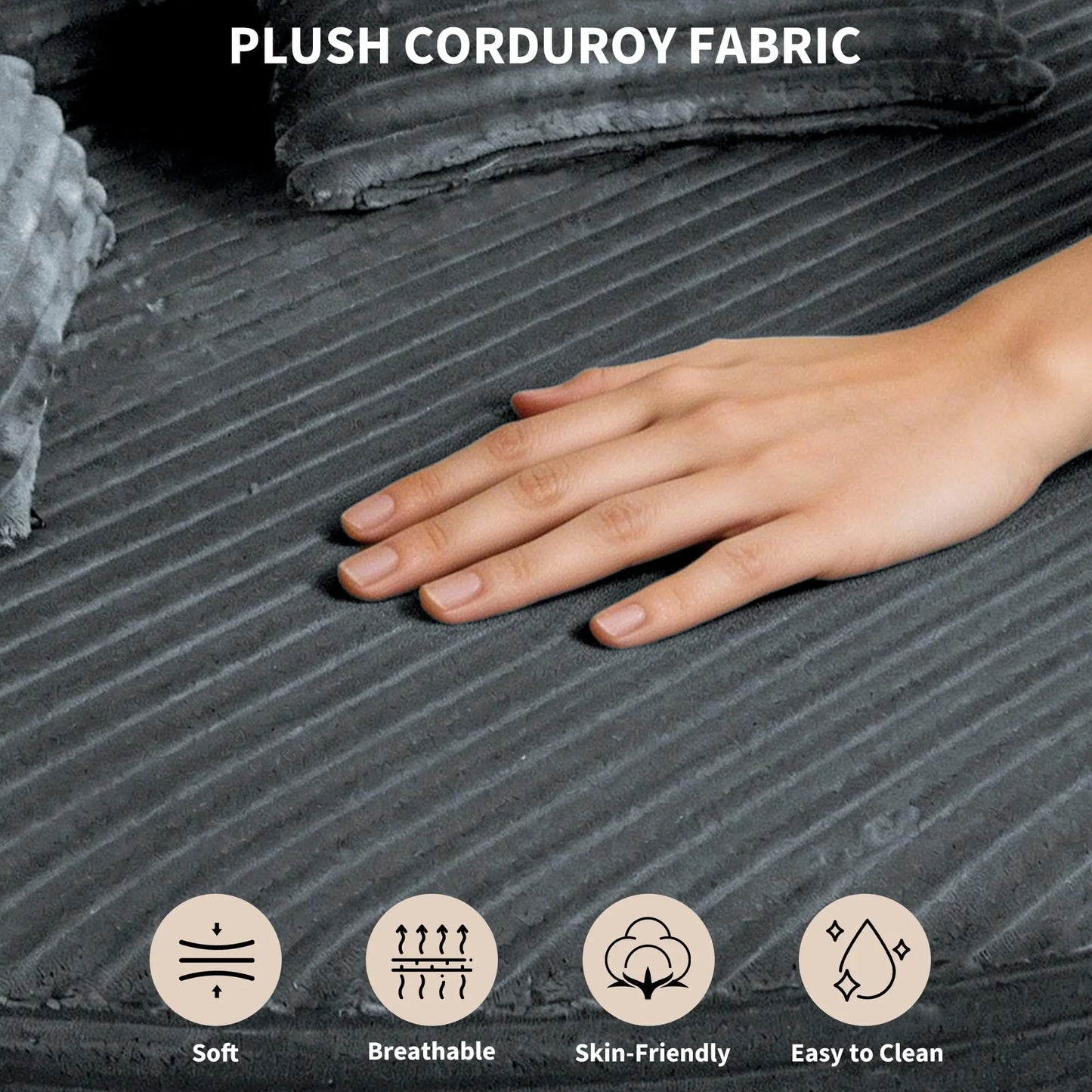 HiMISS Round Indoor Chair Corduroy With 3 Pillows For Living Room