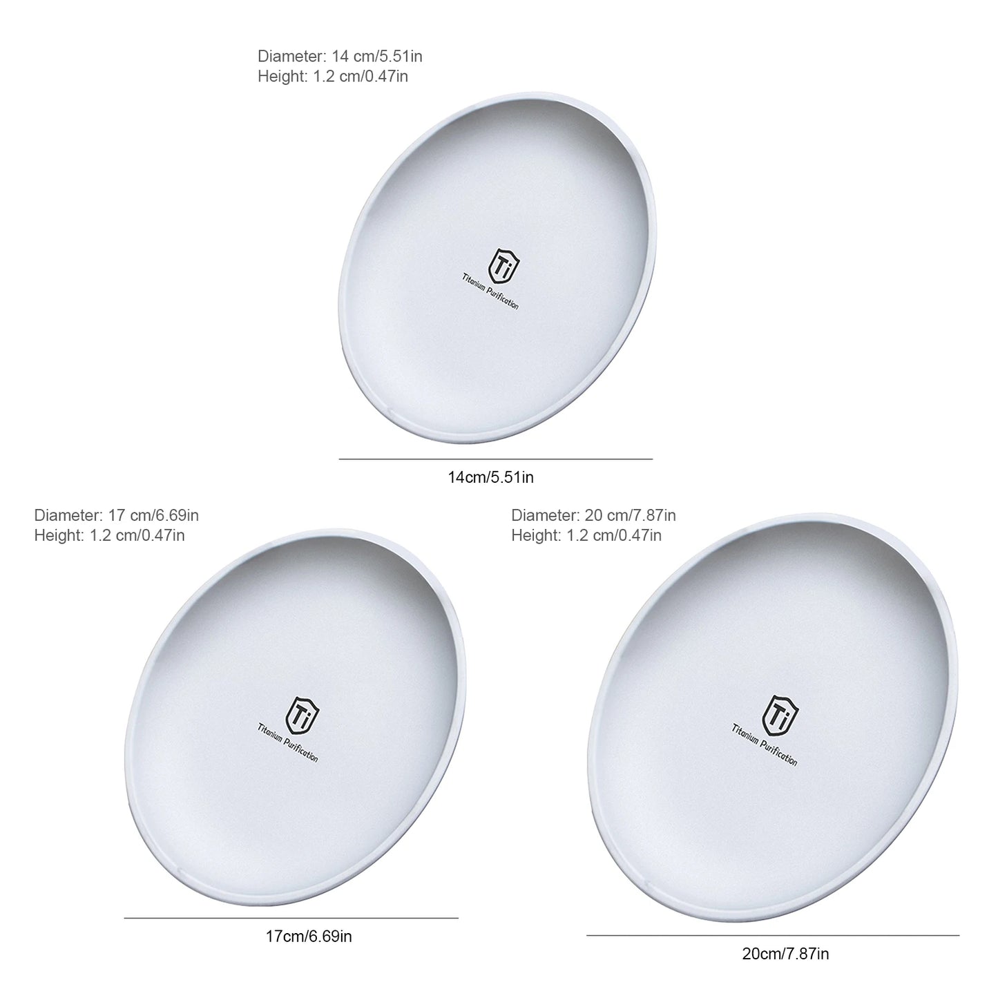 Titanium Purification Plate Dinnerware Stackable Camping Tray