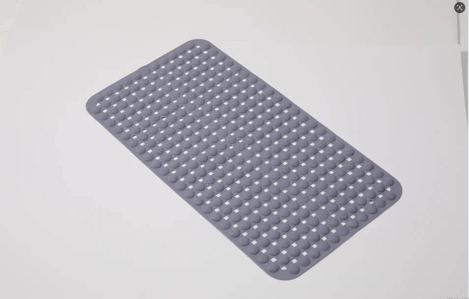 1-Pack 14in*27in Non-Slip Shower Mat, Features a wavy pattern with silky-smooth texture for a comfortable, non-irritating touch,Bathtub Mat with Drain Holes & Suction Cups, Foot Massage Shower Rug, Bathroom Essentials for Hom