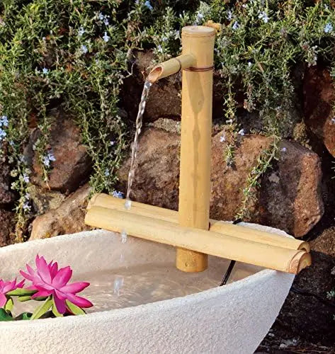 Bamboo Water Fountain Kit With Pump For Indoor And Outdoor