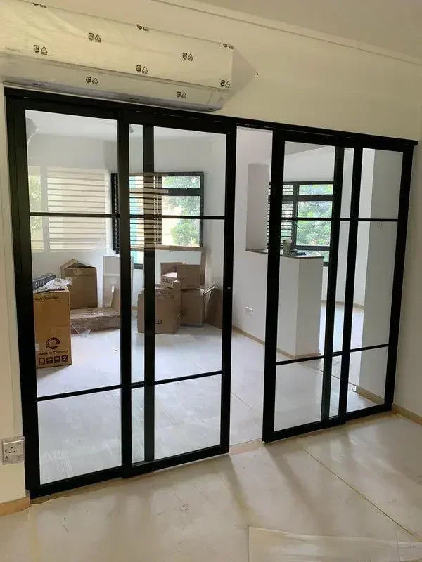 Thermal Break Aluminum Frame Tempered Glass Sliding Door