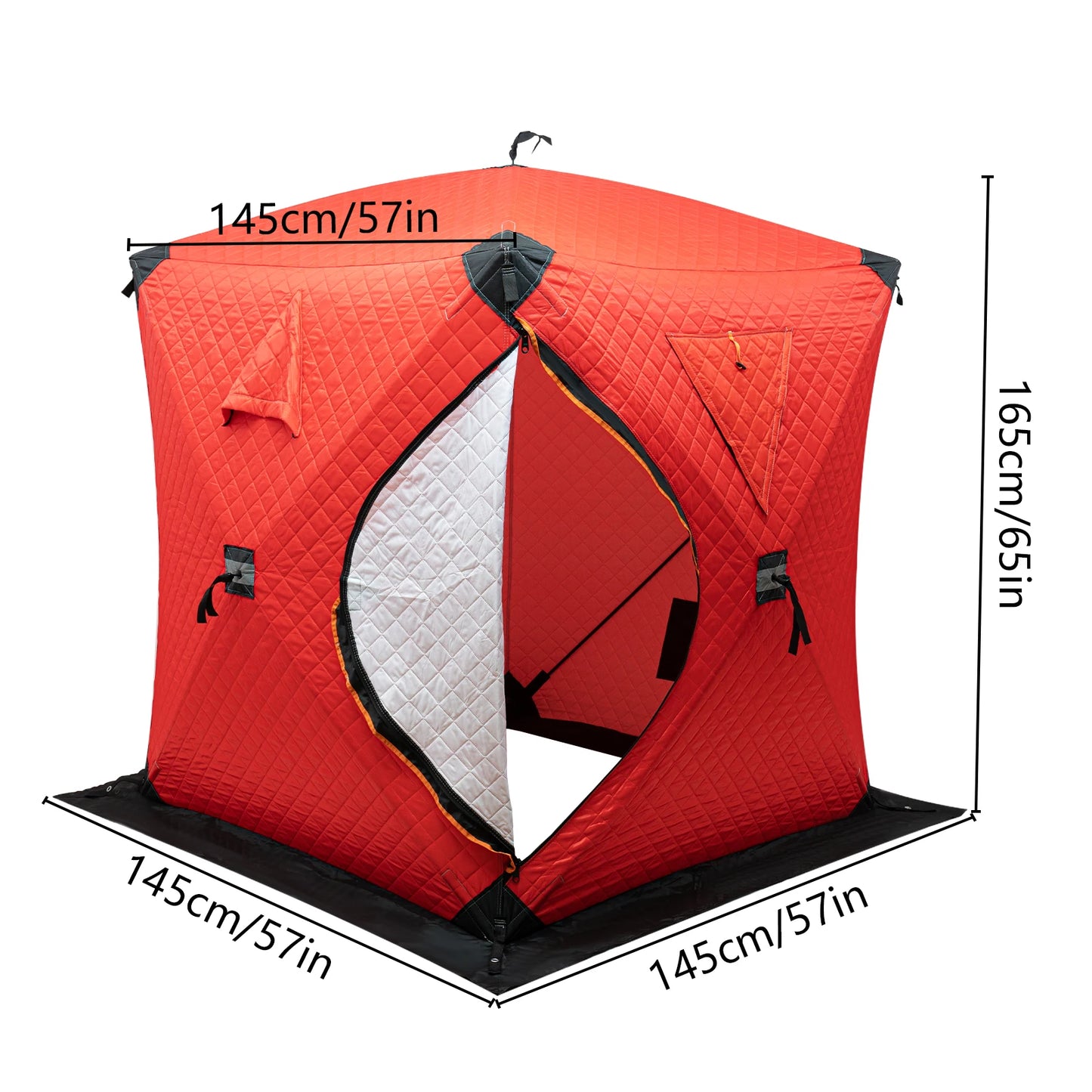 Ice Fishing Insulated Portable Tent Shelter With Built In Storage